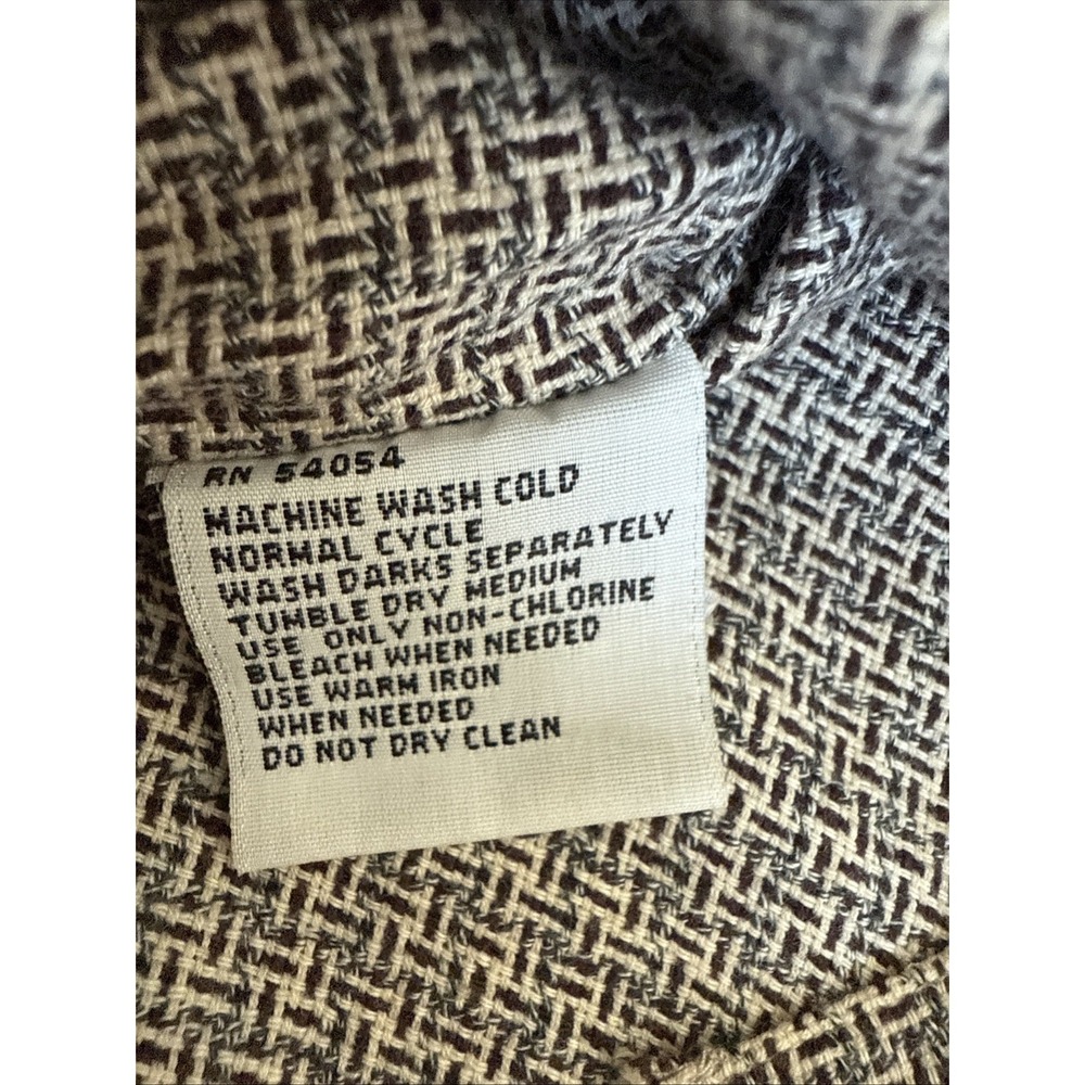 Vtg Bugle Boy Shirt Men's Sz M Long Sleeve Textured Button Down Brown - Picture 12 of 14